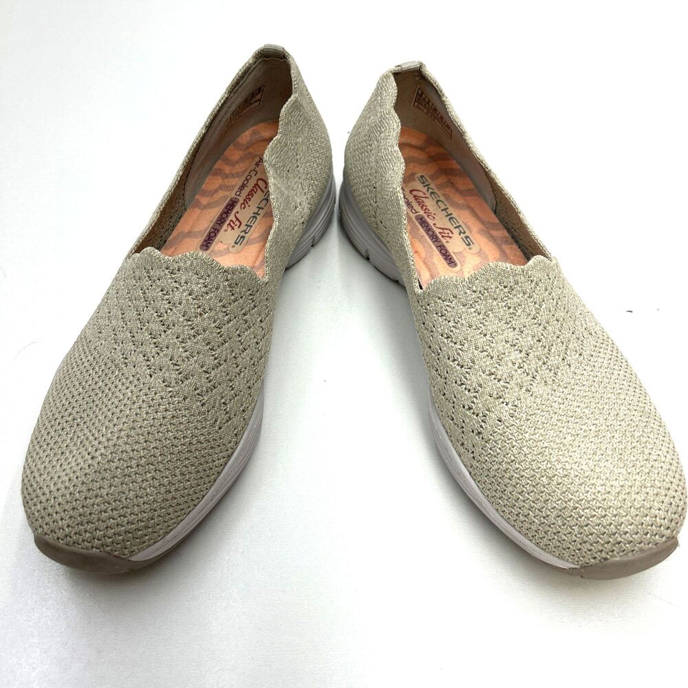 Skechers Seager Stat Slip On Shoes Womens Size 9 Stretch Knit Comfort Walking